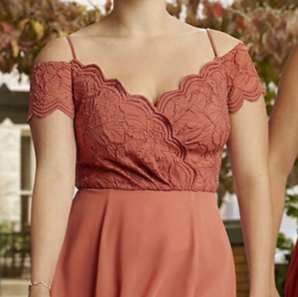 David's Bridal long Bridesmaid Dress - Picture 4 of 9